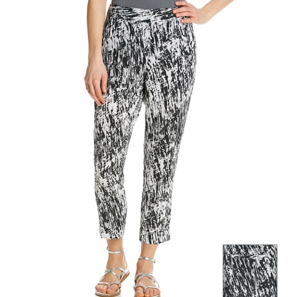 DKNY Black& White Lightweight Crop Pants